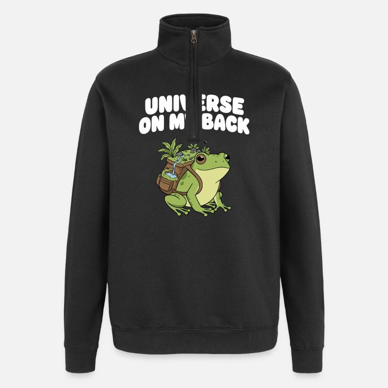 Universe on my back - Quarter-Zip Sweatshirt - black