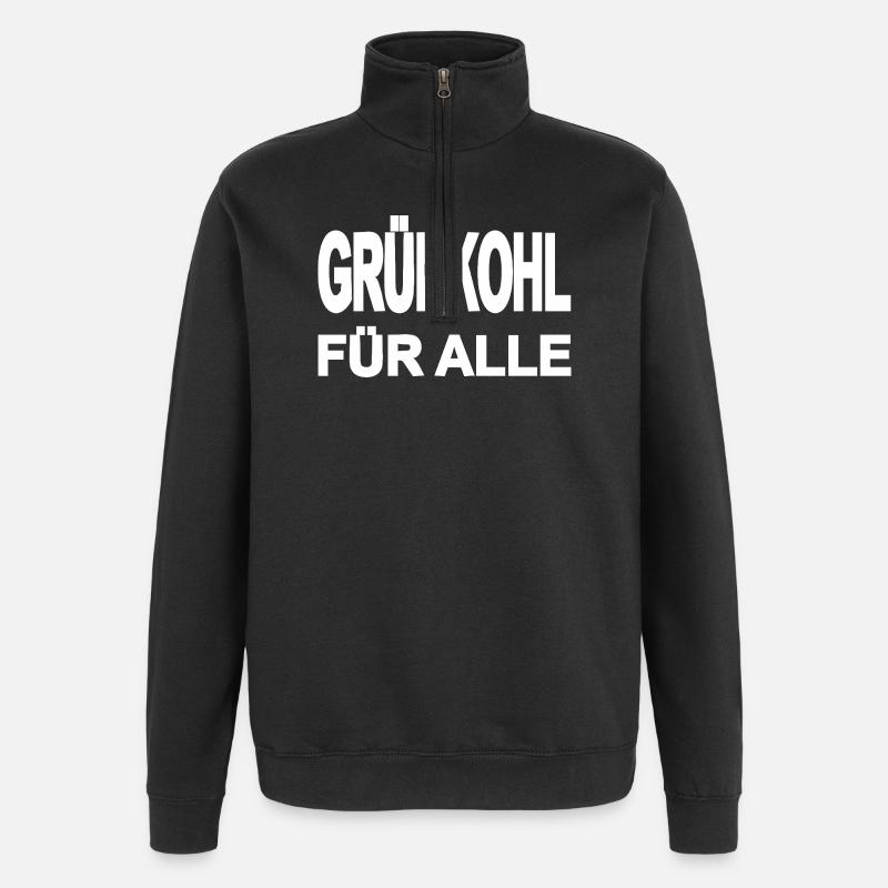 Grünkohl - Quarter-Zip-Sweatshirt - Schwarz