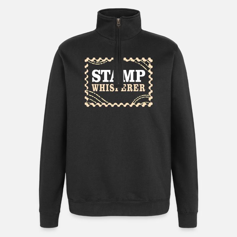 Stamps Philatelist Stamp Collection - Quarter-Zip Sweatshirt - black