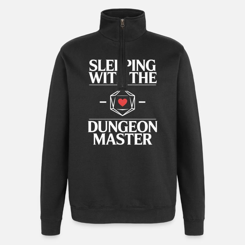 Sleeping with the DM - Funny D'n'D T-Shi - Sweat à zip 1/4 - noir