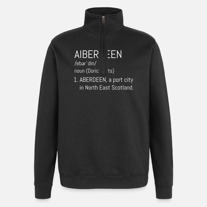 Aberdeen Doric City Script - Quarter-Zip Sweatshirt - black