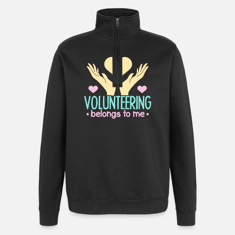 L’appréciation du bénévolat m’appartient Bénévole - Sweat à zip 1/4 - noir