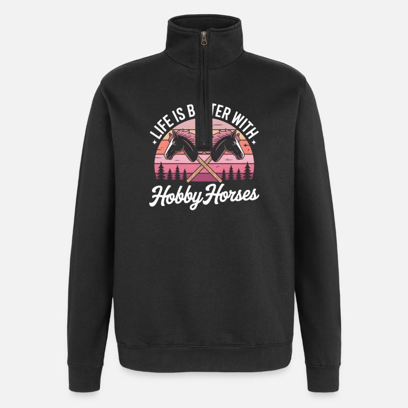 Hobby Horsing Steckenpferd - Quarter-Zip-Sweatshirt - Schwarz