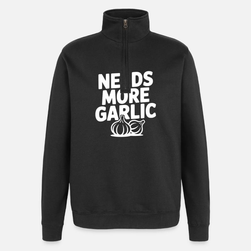 Needs More Garlic - Quarter-Zip Sweatshirt - black