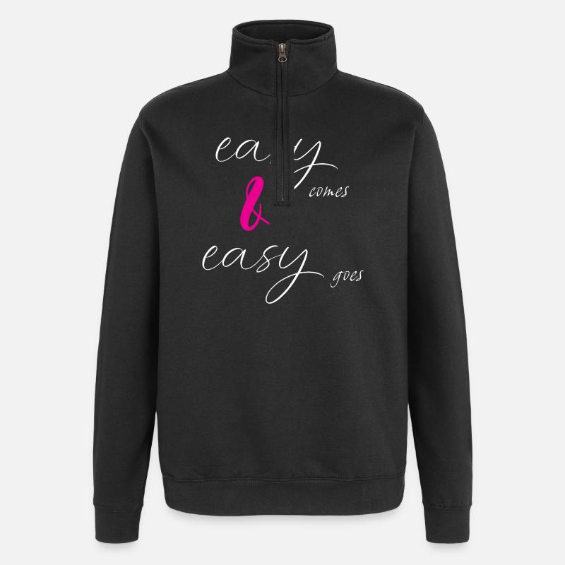 easy comes & easy goes - Quarter-Zip-Sweatshirt - Schwarz