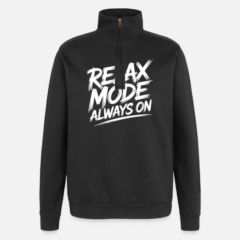 Relax mode always on - Quarter-Zip Sweatshirt - black