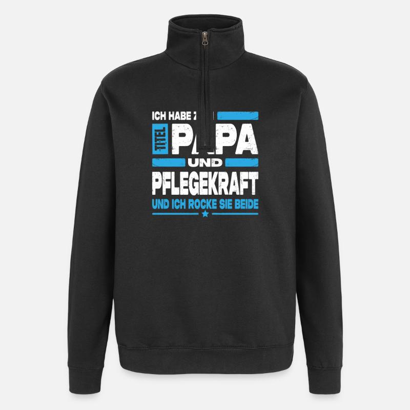 Papa et aidant - Sweat à zip 1/4 - noir