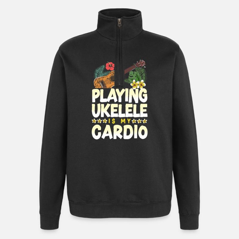 Jeu du ukulélé hawaïen - Sweat à zip 1/4 - noir