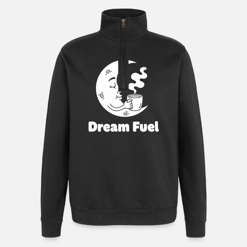 Moon Coffee Dream Power - Quarter-Zip Sweatshirt - black