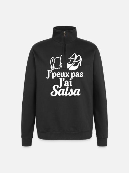 J’peux pas j’ai Salsa - Sweat à zip 1/4 - noir