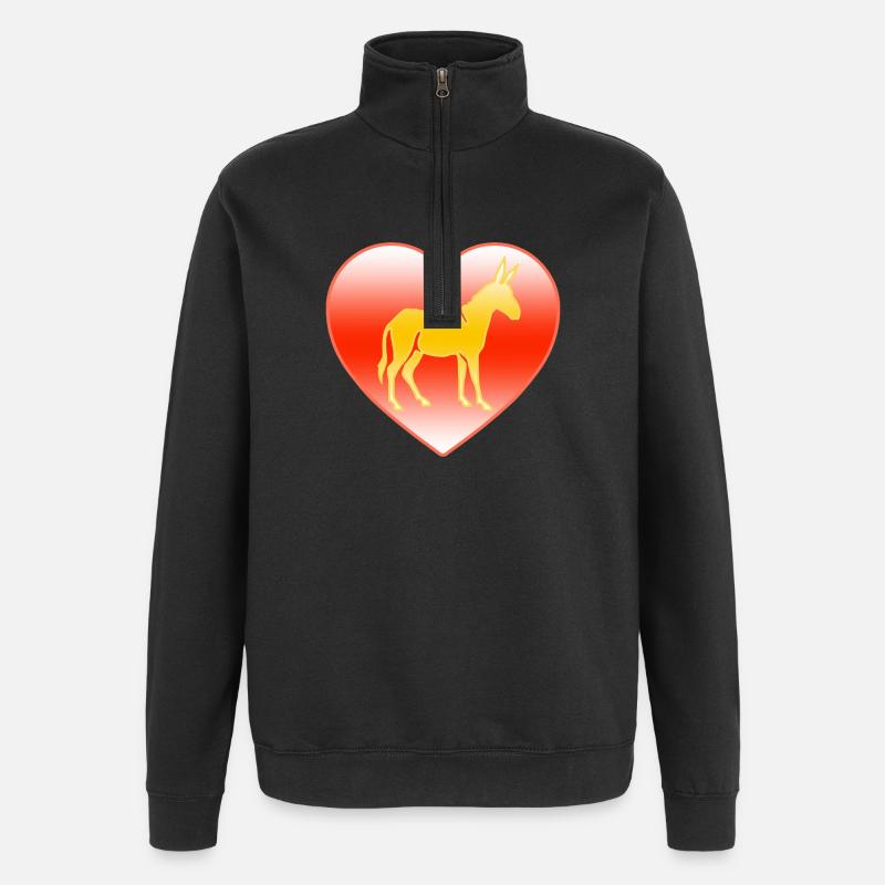 âne - Sweat à zip 1/4 - noir
