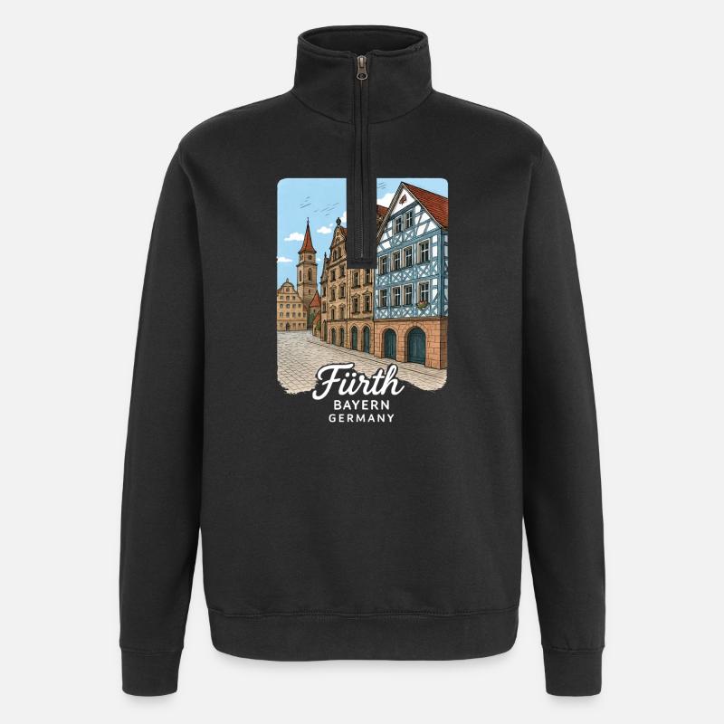 Fürth - Quarter-Zip-Sweatshirt - Schwarz
