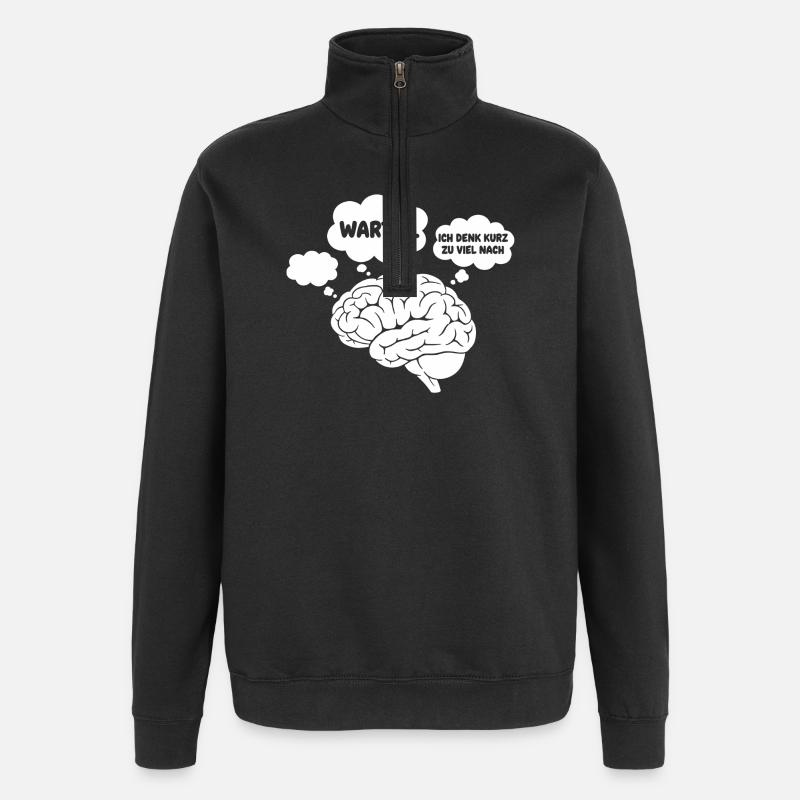 Brain Thoughts Comic - Sweat à zip 1/4 - noir