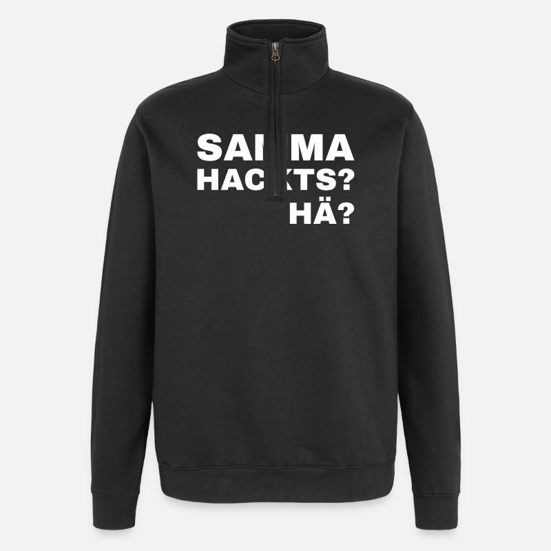 samma hacks hä - Quarter-Zip Sweatshirt - black