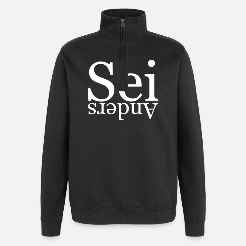 Être différent - Sweat à zip 1/4 - noir