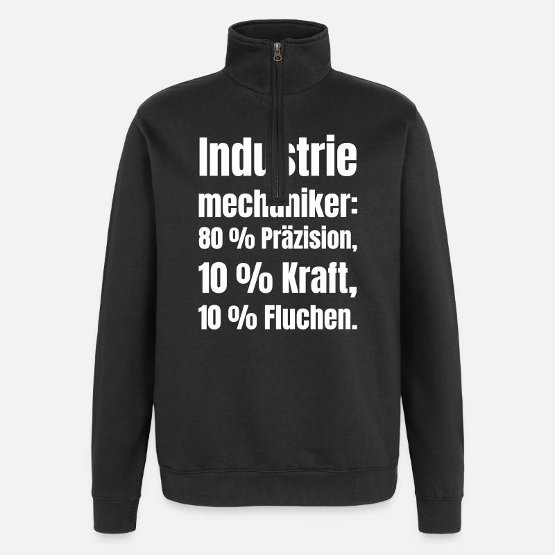 Industriemechaniker - Quarter-Zip-Sweatshirt - Schwarz