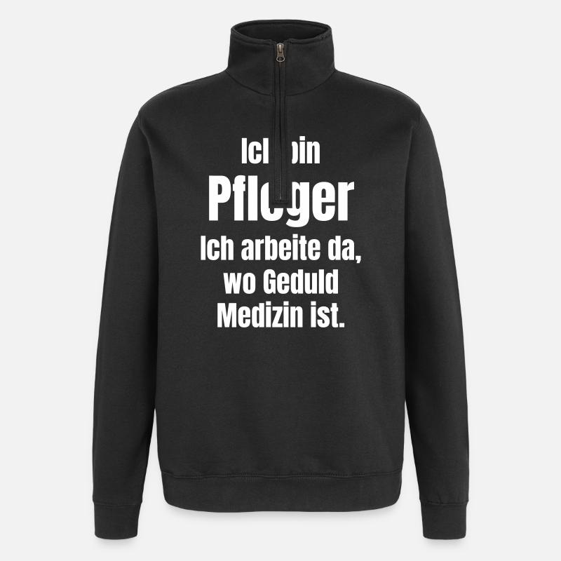 Je suis aidante. Patience. - Sweat à zip 1/4 - noir