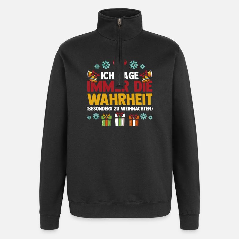 Noël du Père Noël - Sweat à zip 1/4 - noir