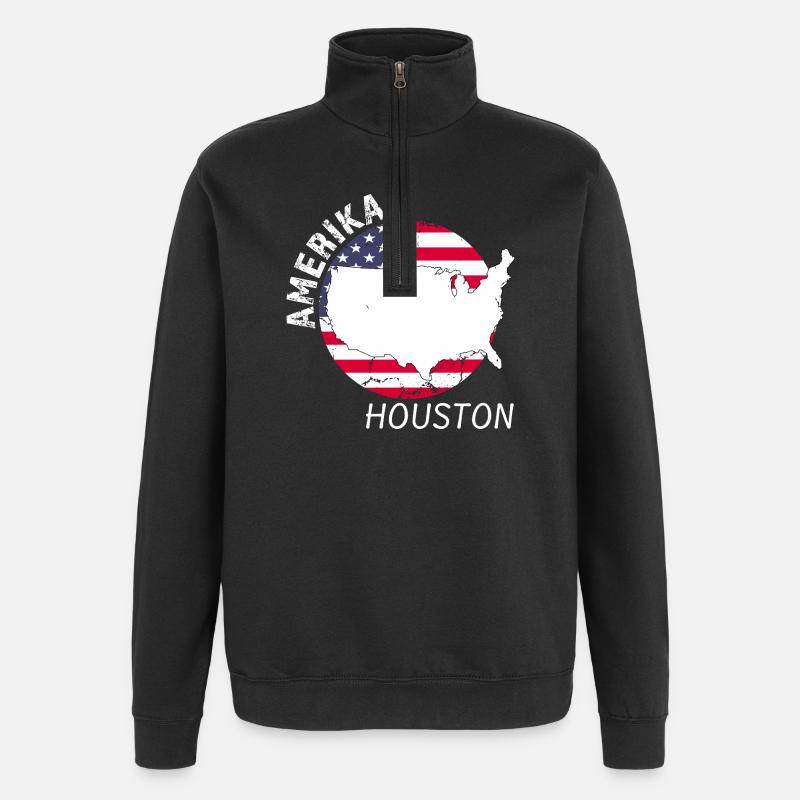 Houston - Sweat à zip 1/4 - noir