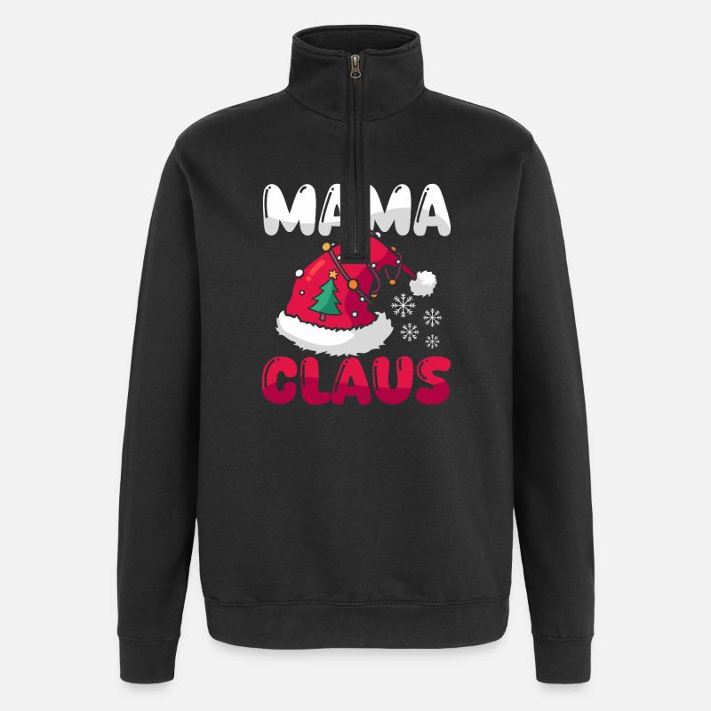 Noël Maman Noël - Sweat à zip 1/4 - noir