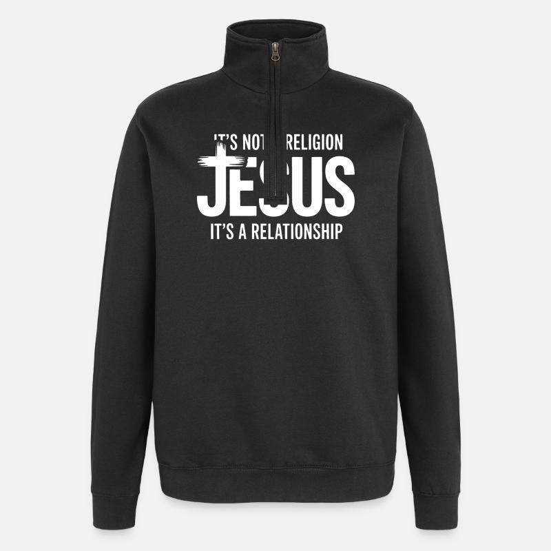 Jesus-Beziehungs-Tee - Quarter-Zip-Sweatshirt - Schwarz