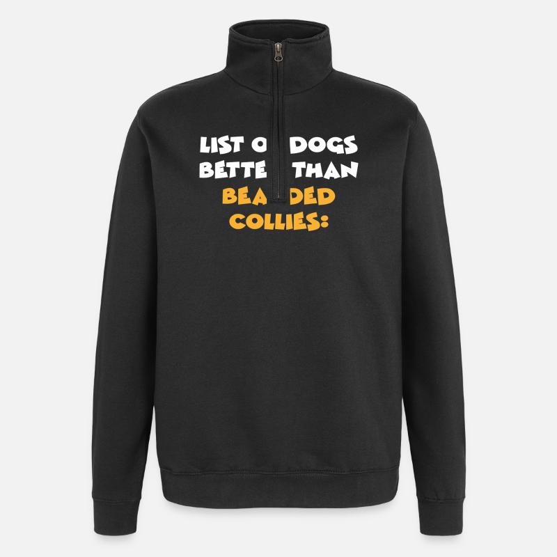 Collie barbu - Sweat à zip 1/4 - noir