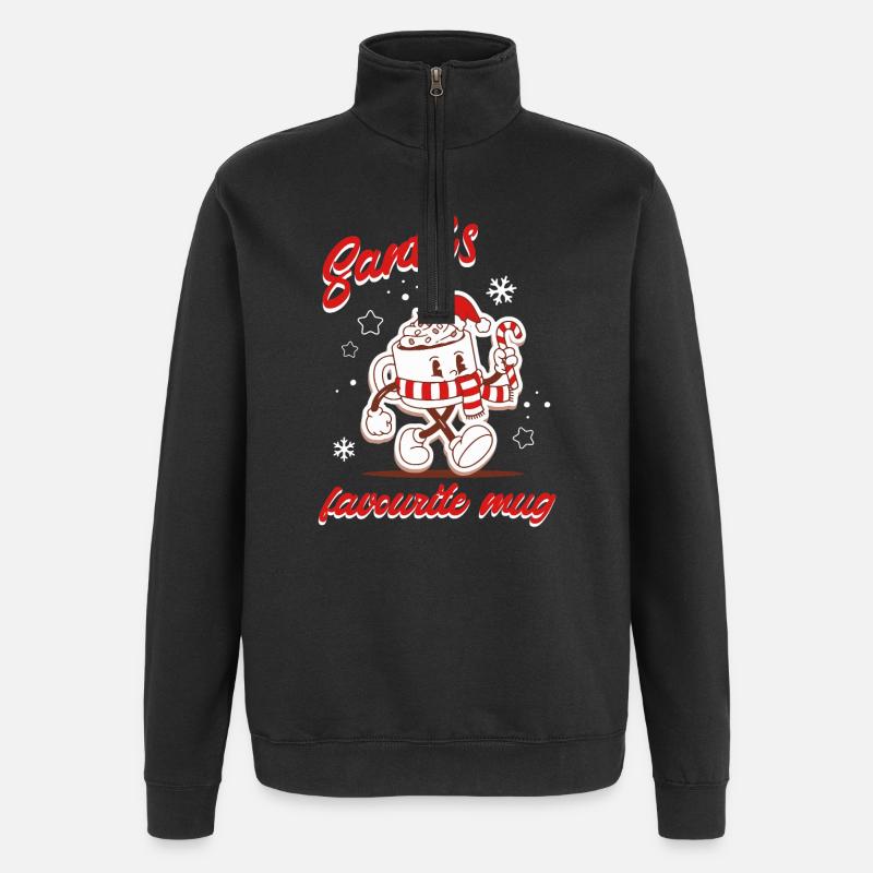 Favorite Santa's Mug - Quarter-Zip Sweatshirt - black