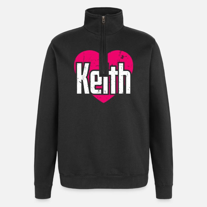 J’aime Keith Pink Heart J’aime Keith - Sweat à zip 1/4 - noir