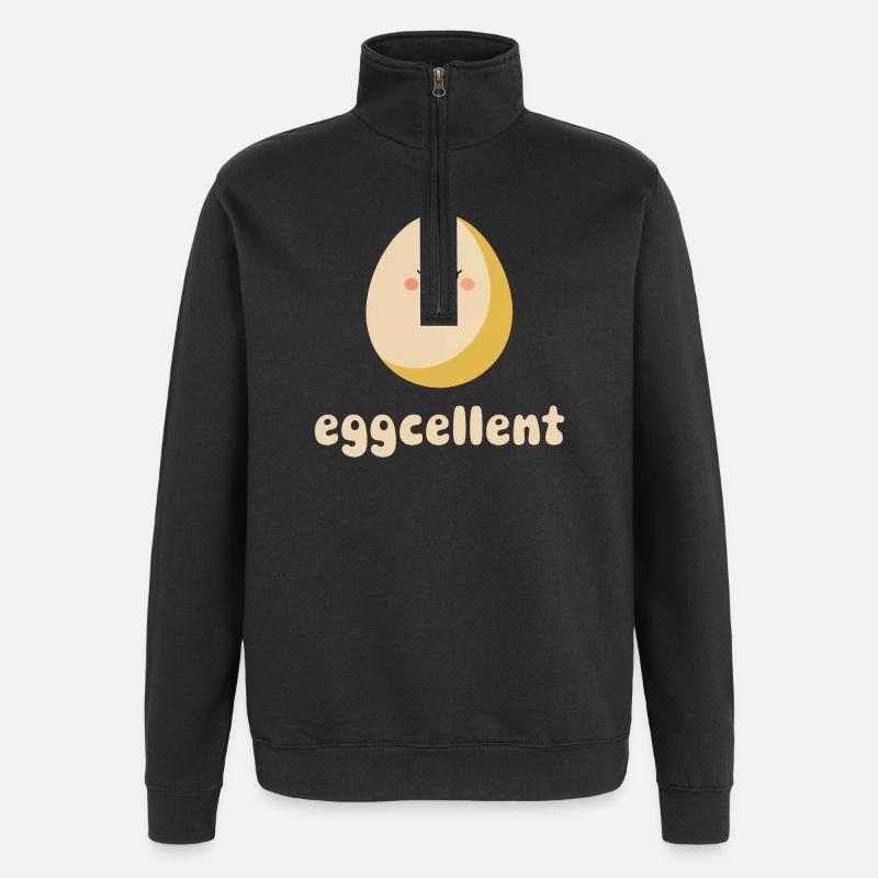 Eggcellent – Sweet breakfast egg - Quarter-Zip Sweatshirt - black
