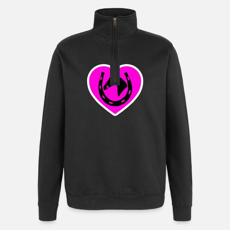 Pferde - Quarter-Zip-Sweatshirt - Schwarz
