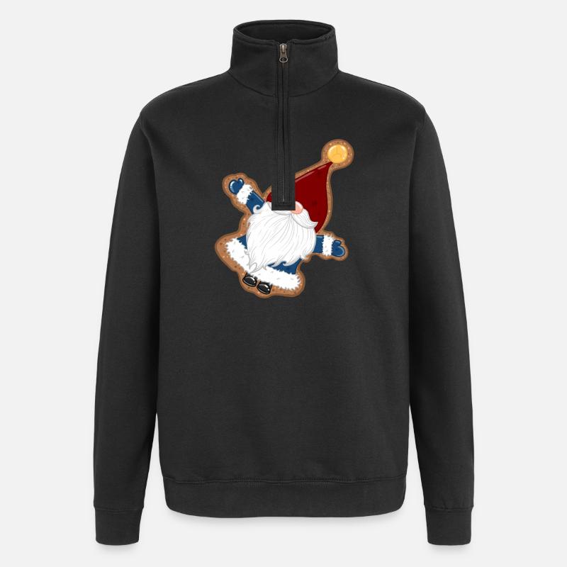 BiscuitSanta in a gingerbread frame - Quarter-Zip Sweatshirt - black