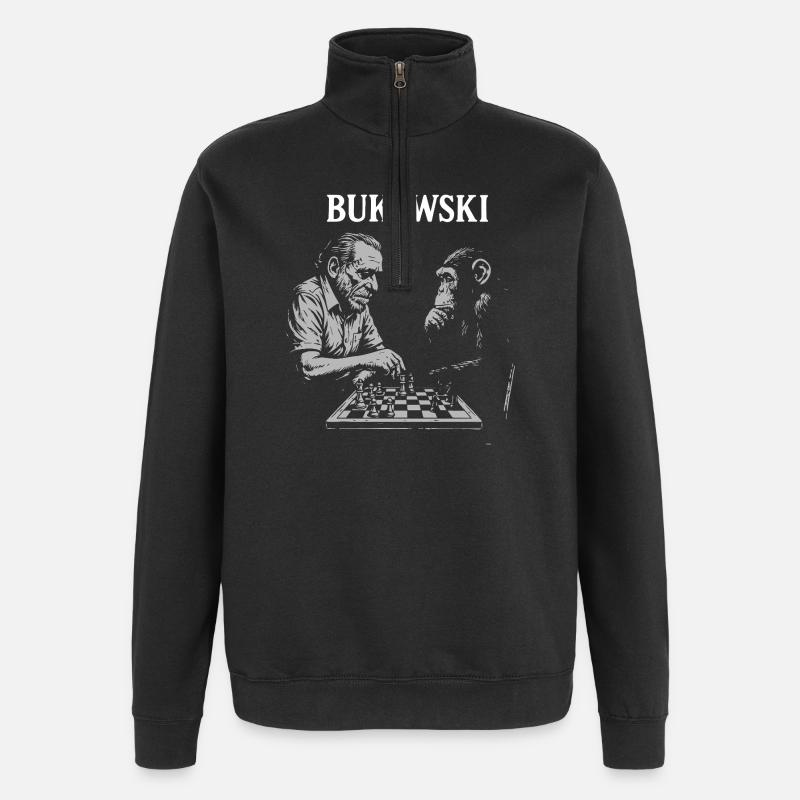 Bukowski Chess Duo - Quarter-Zip Sweatshirt - black