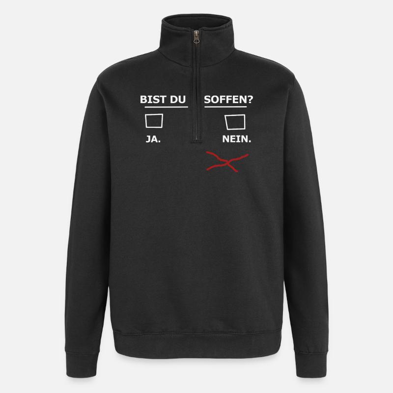 Bière bue - Sweat à zip 1/4 - noir