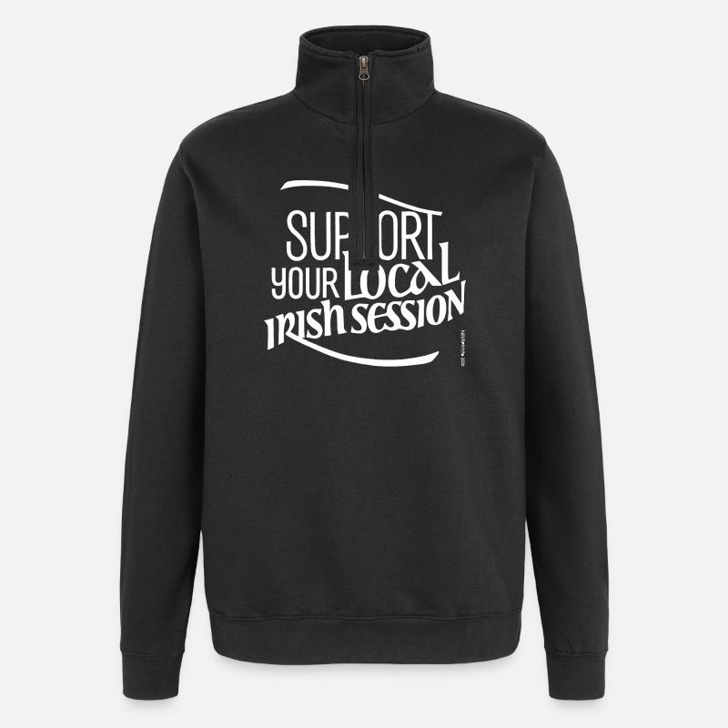 supportyourlocalirishsession2_BLANC - Quarter-Zip Sweatshirt - black