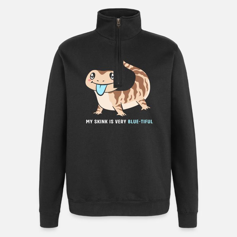Blue Tongue Lizard - Quarter-Zip Sweatshirt - black