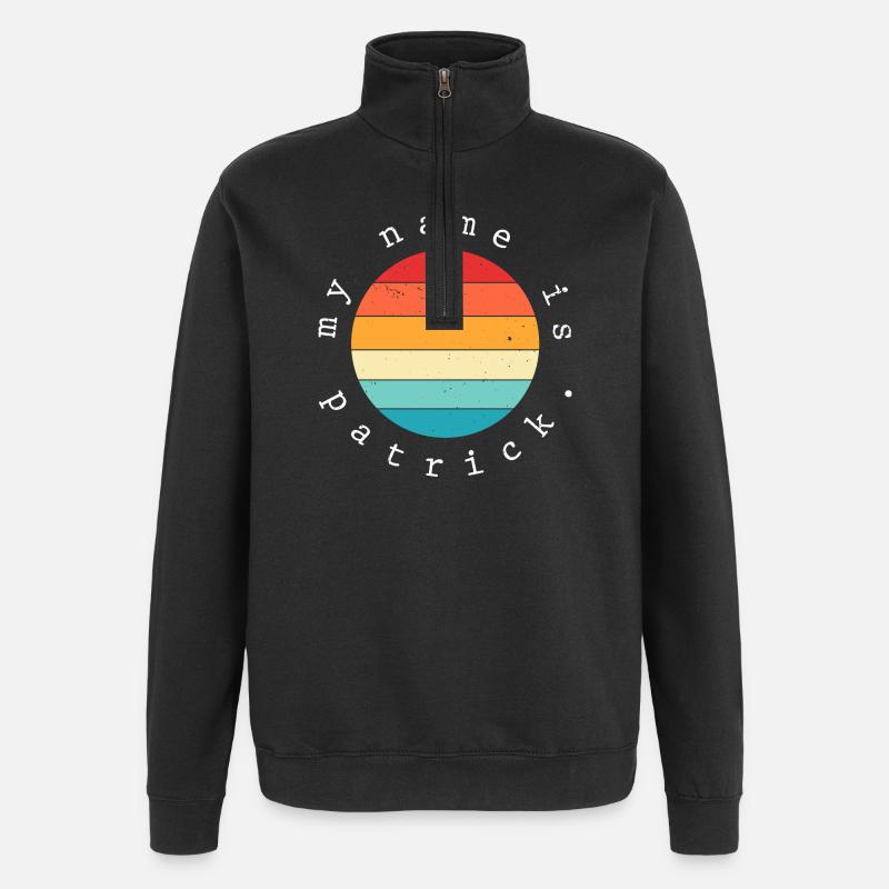 Je m’appelle Patrick - Sweat à zip 1/4 - noir