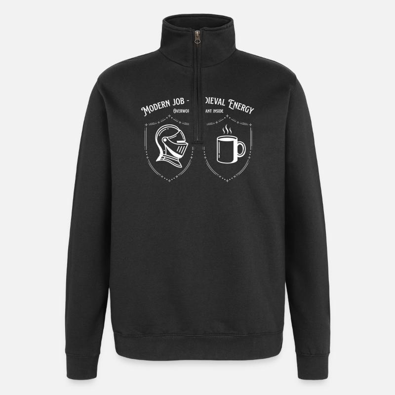 Modern Job Medieval Energy - Quarter-Zip Sweatshirt - black