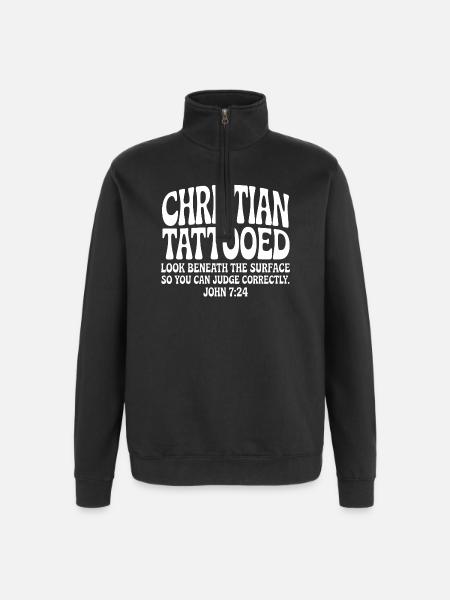 Christian Tattooed Look Beneath Surface - Quarter-Zip Sweatshirt - black