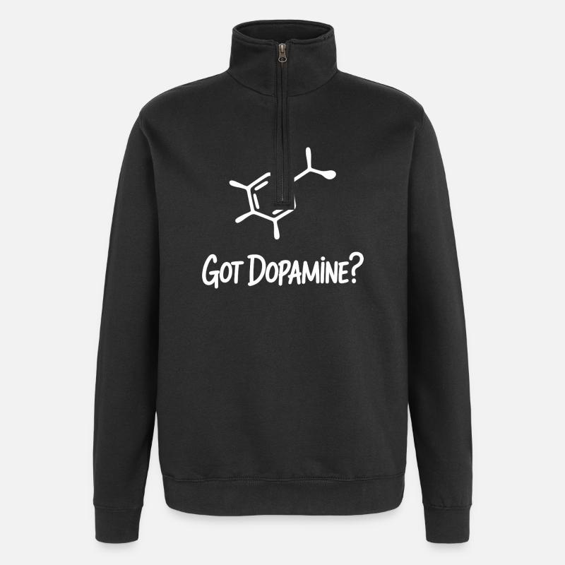 Dopamine Molecule Tee - Sweat à zip 1/4 - noir