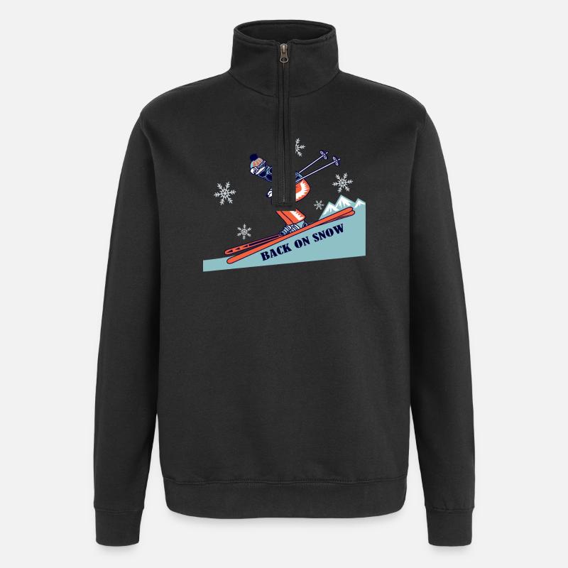 Back on Snow Retro Skiing - Quarter-Zip Sweatshirt - black