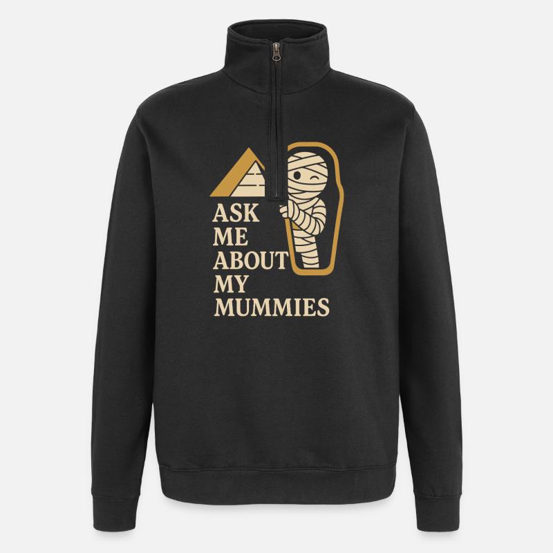 Pharaoh Archaeology in Ancient Egypt - Quarter-Zip Sweatshirt - black