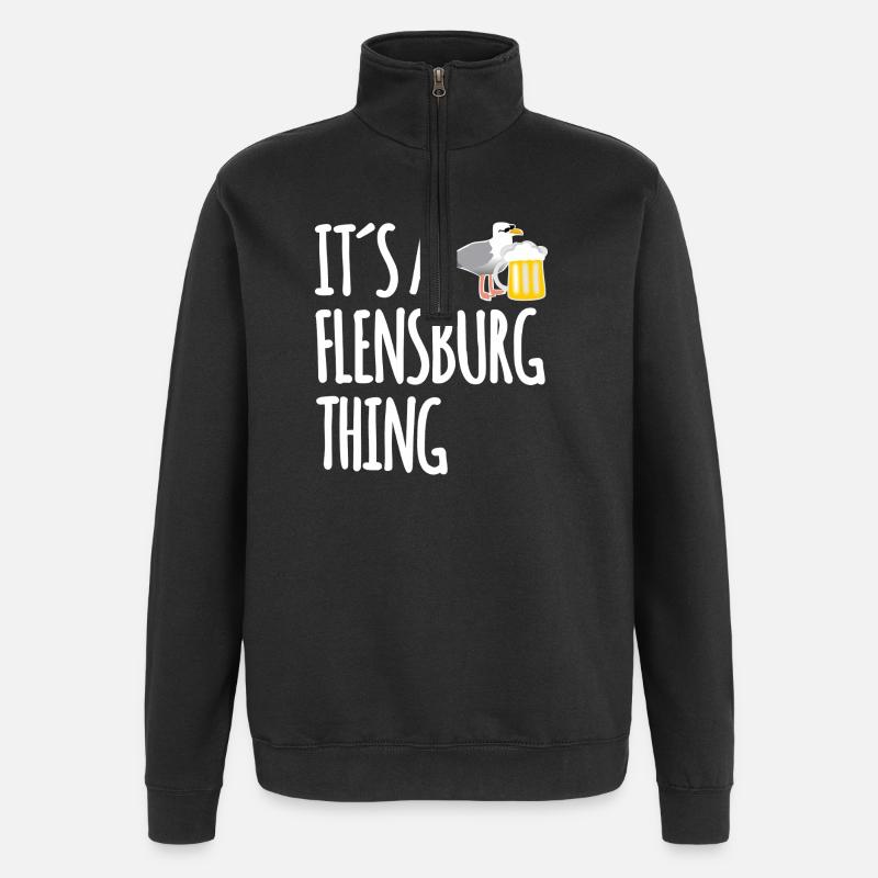 C’est une affaire de Flensburg - Sweat à zip 1/4 - noir