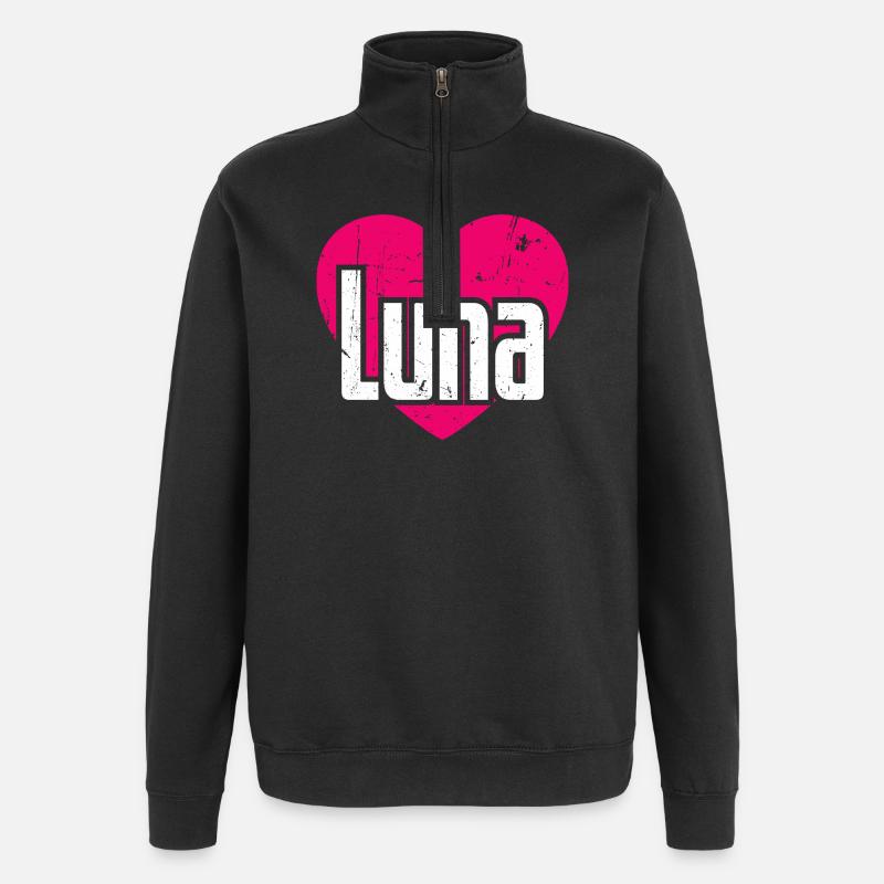 J’aime Luna Pink Heart J’aime Luna - Sweat à zip 1/4 - noir
