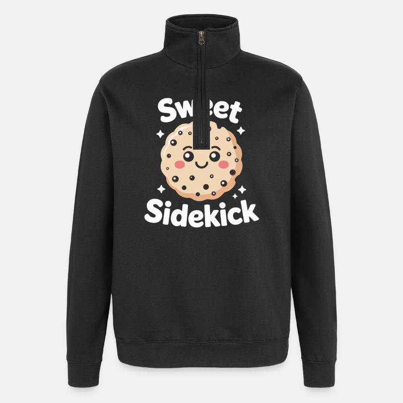Sweet Sidekick – Cookie Mascot - Quarter-Zip Sweatshirt - black
