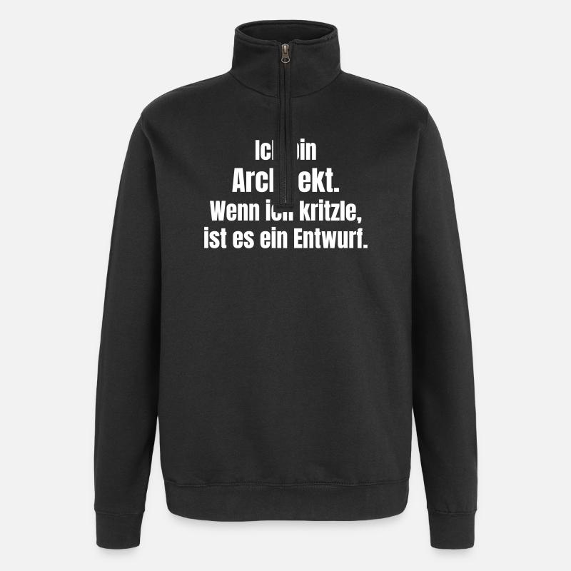 Architect Doodle Design Saying - Quarter-Zip Sweatshirt - black