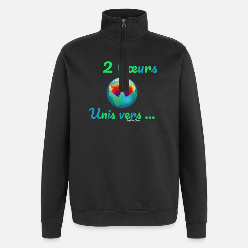 2 Cœurs Unis vers… - Sweat à zip 1/4 - noir