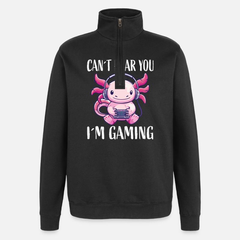 Monstre casque Kawaii pour le jeu - Sweat à zip 1/4 - noir