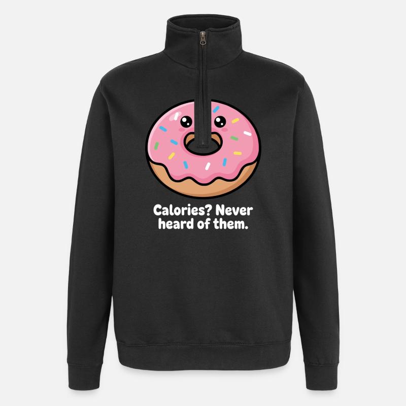 Kicherndes Donut Meme Spruch - Quarter-Zip-Sweatshirt - Schwarz