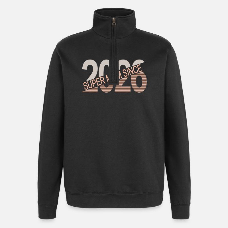 Super_mom_since_2026 - Sweat à zip 1/4 - noir