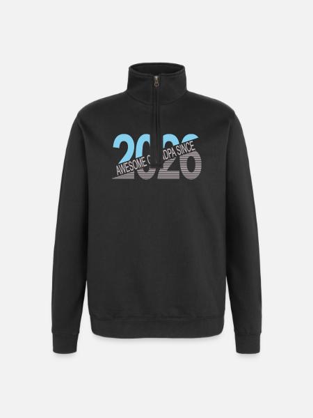 Awesome_grandpa_since_2026 - Sweat à zip 1/4 - noir